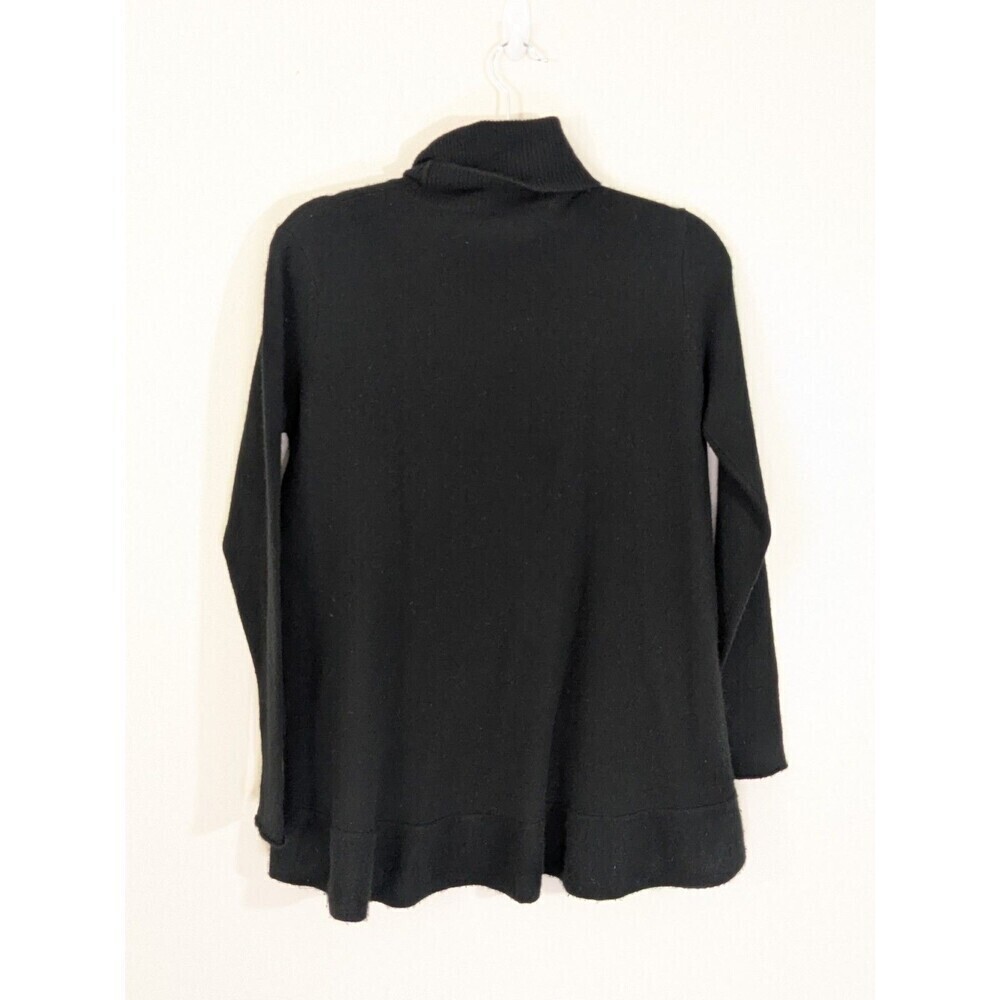 Velvet Graham & Spencer 100% Cashmere Black Turtleneck Sweater Slouchy Relaxed - Picture 7 of 8